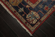6x9 Red, Navy, Gold Color Hand Knotted Oushak Wool Traditional Oriental Rug