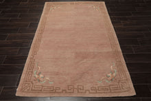 4x6 Taupe, Brown, Mint Color Hand Knotted Tibetan Wool Traditional Oriental Rug