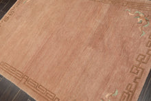 4x6 Taupe, Brown, Mint Color Hand Knotted Tibetan Wool Traditional Oriental Rug