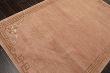 4x6 Taupe, Brown, Mint Color Hand Knotted Tibetan Wool Traditional Oriental Rug