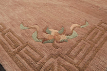 4x6 Taupe, Brown, Mint Color Hand Knotted Tibetan Wool Traditional Oriental Rug