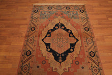 4'4''x6'4" Apricot Hand-Knotted Traditional Romanian Serapi 100% Wool Oriental Area Rug