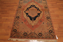 4'4''x6'4" Apricot Hand-Knotted Traditional Romanian Serapi 100% Wool Oriental Area Rug