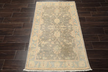 3x5 Gray, Aqua, Moss Color Hand Knotted Peshawar Wool Traditional Oriental Rug