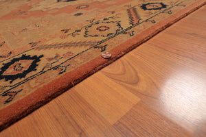 4'4''x6'4" Apricot Hand-Knotted Traditional Romanian Serapi 100% Wool Oriental Area Rug