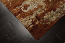 6x9 Brown, Rust, Gray Color Hand Knotted Sherpa Wool & Bamboo Silk Modern Oriental Rug