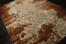 6x9 Brown, Rust, Gray Color Hand Knotted Sherpa Wool & Bamboo Silk Modern Oriental Rug