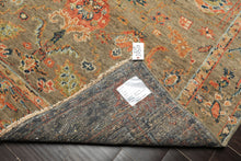 6x8'3 Moss, Burnt Orange, Gold Color Hand Knotted Oushak Wool Arts & Crafts Oriental Rug