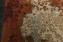 6x9 Brown, Rust, Gray Color Hand Knotted Sherpa Wool & Bamboo Silk Modern Oriental Rug