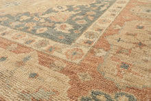 9x12 Beige, Tan, Blush Color Hand Knotted Oushak Wool Arts & Crafts Oriental Rug