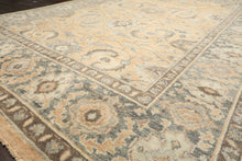 9x12 Mocha, Slate, Brown Color Hand Knotted Oushak Wool Arts & Crafts Oriental Rug
