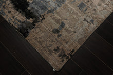 6x9 Beige, Taupe, Blue Color Hand Knotted Sherpa Bamboo Silk Modern Oriental Rug