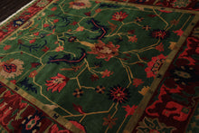 8x10 Green, Maroon, Lime Color Hand Knotted Tibetan Wool Arts & Crafts Oriental Rug