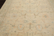 8'6x11'6 Faded Mint, Beige, Peach Color Hand Knotted Oushak Wool Arts & Crafts Oriental Rug