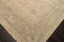 8'6x11'6 Faded Mint, Beige, Peach Color Hand Knotted Oushak Wool Arts & Crafts Oriental Rug