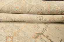 8'6x11'6 Faded Mint, Beige, Peach Color Hand Knotted Oushak Wool Arts & Crafts Oriental Rug