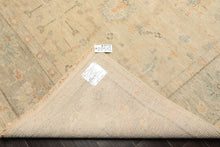 8'6x11'6 Faded Mint, Beige, Peach Color Hand Knotted Oushak Wool Arts & Crafts Oriental Rug