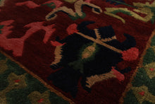 8x10 Green, Maroon, Lime Color Hand Knotted Tibetan Wool Arts & Crafts Oriental Rug