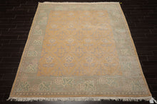 8x10 Tan, Gray, Ivory Color Hand Knotted Tibetan Wool Arts & Crafts Oriental Rug