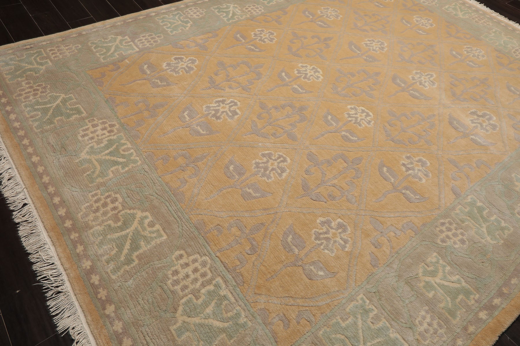 Tebbati Rugs 8x10 Hand Knotted Wool Tan Tibetan Arts & Crafts Plush Pile Tufenkian ...