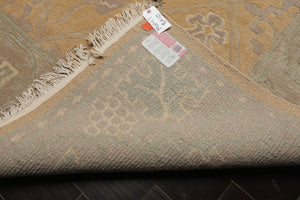 8x10 Tan, Gray, Ivory Color Hand Knotted Tibetan Wool Arts & Crafts Oriental Rug