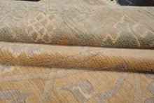 8x10 Tan, Gray, Ivory Color Hand Knotted Tibetan Wool Arts & Crafts Oriental Rug