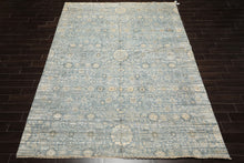 9x12 Aqua, Ivory, Beige Color Hand Knotted Tibetan Wool & Silk Modern & Contemporary Oriental Rug