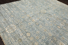 9x12 Aqua, Ivory, Beige Color Hand Knotted Tibetan Wool & Silk Modern & Contemporary Oriental Rug