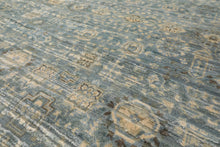9x12 Aqua, Ivory, Beige Color Hand Knotted Tibetan Wool & Silk Modern & Contemporary Oriental Rug