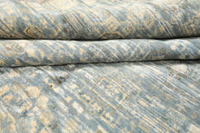 9x12 Aqua, Ivory, Beige Color Hand Knotted Tibetan Wool & Silk Modern & Contemporary Oriental Rug