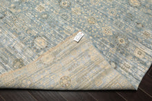 9x12 Aqua, Ivory, Beige Color Hand Knotted Tibetan Wool & Silk Modern & Contemporary Oriental Rug