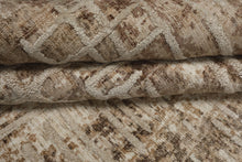 8x10 Beige, Brown, Multi Color Hand Loomed Tibetan Wool Modern Oriental Rug