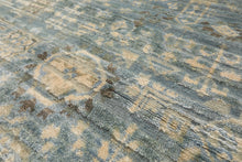 9x12 Aqua, Ivory, Beige Color Hand Knotted Tibetan Wool & Silk Modern & Contemporary Oriental Rug