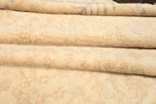 12x15 Beige, Tan, Slate Color Hand Knotted Oushak Wool Transitional Oriental Rug