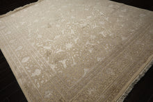 8x10 Ivory, Brown, Color Hand Knotted Tibetan Wool Transitional Oriental Rug