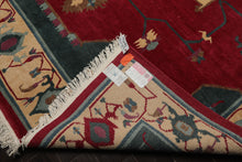 9x12 Ruby, Red, Ivory Color Hand Knotted Tibetan Wool Arts & Crafts Oriental Rug