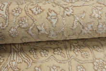 8x10 Ivory, Brown, Color Hand Knotted Tibetan Wool Transitional Oriental Rug