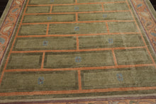 8x11 Mint, Peach, Aubergine Color Hand Knotted Tibetan Wool Arts & Crafts Oriental Rug