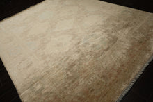 8x10 Beige, Brown, Celadon Gold Color Hand Knotted Oushak Wool Traditional Oriental Rug