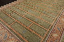 8x11 Mint, Peach, Aubergine Color Hand Knotted Tibetan Wool Arts & Crafts Oriental Rug