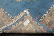 8x10 Baby Blue, Beige, Rose Color Hand Knotted French Aubusson Savonnerie Wool Traditional Oriental Rug