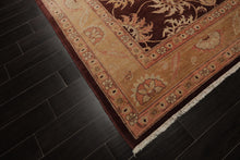8x10 Maroon, Blush, Peach Color Hand Knotted Agra Wool Traditional Oriental Rug