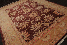 8x10 Maroon, Blush, Peach Color Hand Knotted Agra Wool Traditional Oriental Rug