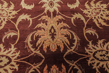 8x10 Maroon, Blush, Peach Color Hand Knotted Agra Wool Traditional Oriental Rug