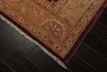 8x10 Maroon, Blush, Peach Color Hand Knotted Agra Wool Traditional Oriental Rug