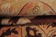 8x10 Maroon, Blush, Peach Color Hand Knotted Agra Wool Traditional Oriental Rug