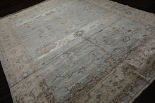 8x10 Blue, Beige, Brown Color Hand Knotted Oushak Bamboo Silk Traditional Oriental Rug