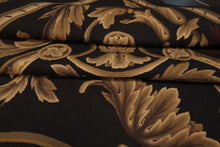 9x12 Chocolate, Gold, Brown Color Hand Woven French Aubusson Flatweave Wool Traditional Oriental Rug