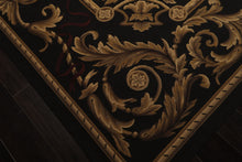 9x12 Chocolate, Gold, Brown Color Hand Woven French Aubusson Flatweave Wool Traditional Oriental Rug