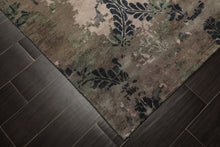 8x10 Taupe, Blue, Gray Color Hand Knotted Tibetan Bamboo Silk Modern Oriental Rug